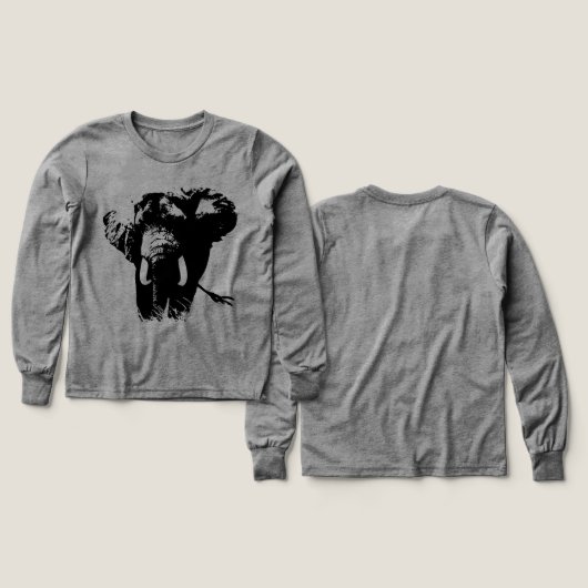 Zwart wit olifant Dierenillustratie Schilderen (Voorkant /achterkant)