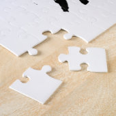 Zwart wit olifant Dierenillustratie Schilderen Legpuzzel (Zijkant)