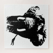 Zwart wit olifant Dierenillustratie Schilderen Legpuzzel (Horizontaal)