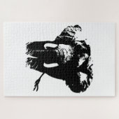 Zwart wit olifant Dierenillustratie Schilderen Legpuzzel (Horizontaal)