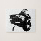 Zwart wit olifant Dierenillustratie Schilderen Legpuzzel (Horizontaal)