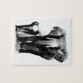 Zwart-wit olifant en Baby - Animals Art Legpuzzel (Horizontaal)