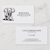 Zwart-wit olifant illustratie visitekaartje (Voorkant / Achterkant)
