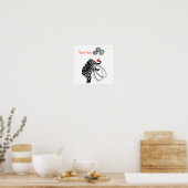 Zwart Wit Olifant Kinderkamer Poster Kunstprint (Keuken)