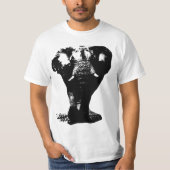 Zwart & Wit Olifant Pop Art Design T-shirt (Voorkant)