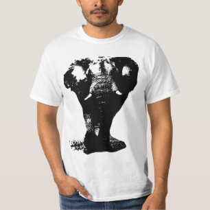 Zwart & Wit Olifant Pop Art Design T-shirt
