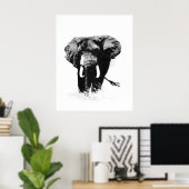 Zwart-wit olifant posters prints (Thuiskantoor)