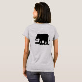 Zwart-wit olifant silhouet t-shirt (Achterkant volledig)