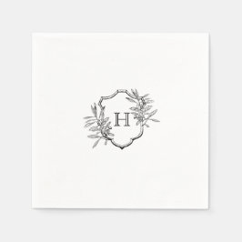 Zwart-wit  Olive Monogram Servet