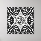 Zwart-wit om ster te scheuren Mandala Canvas Afdruk (Voorkant)