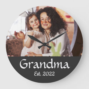 Zwart Wit Oma Opgericht Vet Foto Grote Klok