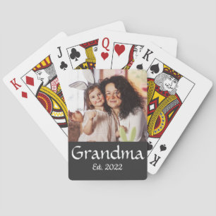 Zwart Wit Oma Opgericht Vet Foto Pokerkaarten