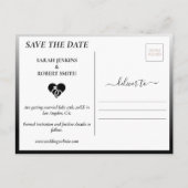 Zwart & Wit Ombre Foto Bruiloft Save The Date Aankondigingskaart (Achterkant)
