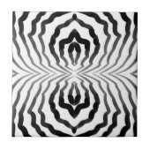 Zwart-wit Ombré Hypnotic Wiggly Stripes Art Tegeltje (Voorkant)