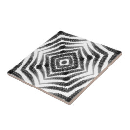 Zwart-Wit Ombré Hypnotische Slangenhuid Abstract Tegeltje