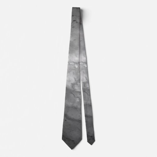 Zwart-wit Ombre Marmer Elegant Modern Chic Stropdas (Voorkant)