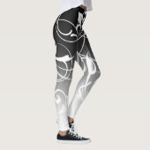 Zwart-wit ombre Swirl Leggings (Rechts)