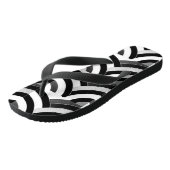 zwart wit ombre zigzag chevron patroon teenslippers (Schuin)