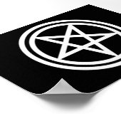 Zwart-wit omgekeerd pentagram poster, med. poster (Hoek)