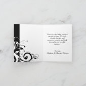 Zwart-wit omgekeerd spiraalontwerp bedankkaart (Binnen)