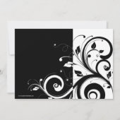 Zwart + Wit Omgekeerde draai 40e foto uitnodiginge Kaart (Achterkant)