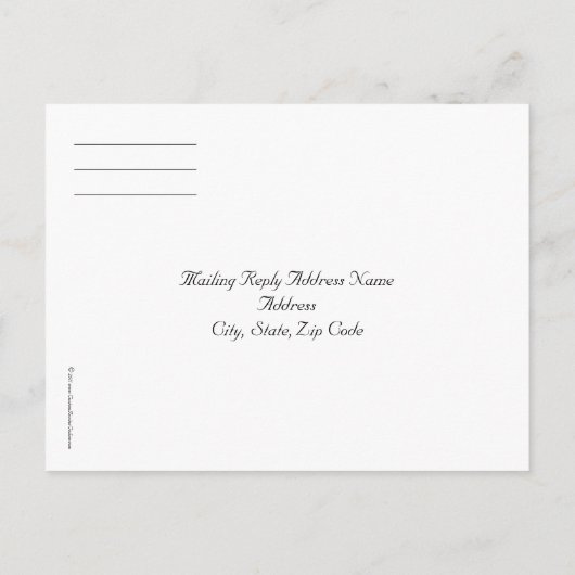 Zwart + Wit Omgekeerde Swirl Bruiloft RSVP Briefka Uitnodiging Briefkaart (Achterkant)