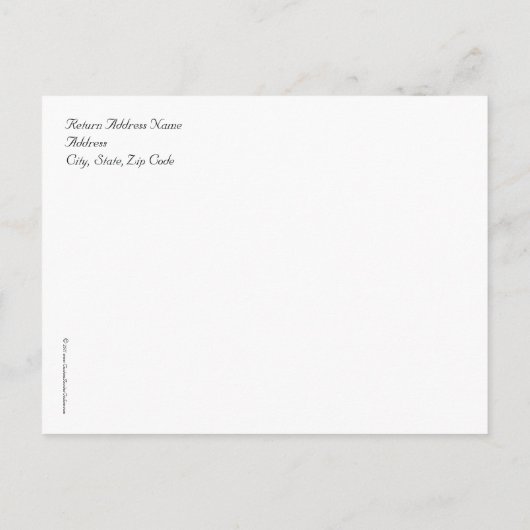 Zwart + Wit Omgekeerde Swirl Bruiloft RSVP Briefka Uitnodiging Briefkaart (Achterkant)