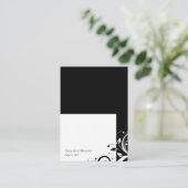 Zwart-wit Omgekeerde Swirl Place-Kaarten, geschrev Plaatskaartje (Staand voorkant)