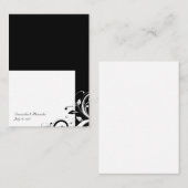 Zwart-wit Omgekeerde Swirl Place-Kaarten, geschrev Plaatskaartje (Voorkant / Achterkant)