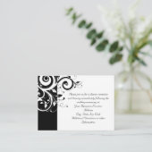 Zwart + Wit Omgekeerde Swirl Receptie en Kaart Kaa (Staand voorkant)