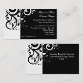 Zwart-wit Omgekeerde Swirl Visitekaartjes (Voorkant / Achterkant)