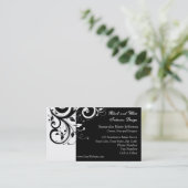 Zwart-wit Omgekeerde Swirl Visitekaartjes (Staand voorkant)