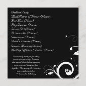 Zwart + wit omgekeerde werveling bruiloft programm programmakaart (Achterkant)