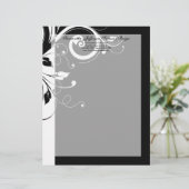 Zwart-wit Omgekeerde werveling Letterkop Briefhoofd (Staand voorkant)