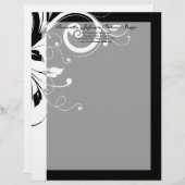 Zwart-wit Omgekeerde werveling Letterkop Briefhoofd (Voorkant / Achterkant)