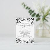 Zwart + wit omgekeerde werveling ontvangst details informatiekaartje (Staand voorkant)