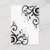 Zwart + wit omgekeerde werveling ontvangst details informatiekaartje (Achterkant)