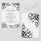 Zwart + wit omgekeerde werveling ontvangst details informatiekaartje (Voorkant / Achterkant)