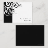 Zwart-wit omgekeerde werveling Plaatskaarten, gesc Plaatskaartje (Voorkant / Achterkant)