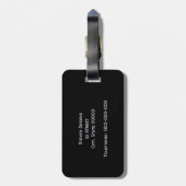 Zwart wit omhuld Initiaal monogram Bagagelabel (Achterkant verticaal)