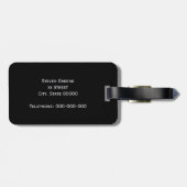 Zwart wit omhuld Initiaal monogram Bagagelabel (Achterkant horizontaal)