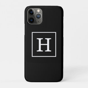 Zwart wit omhuld Initiaal monogram Case-Mate iPhone Case