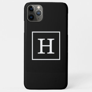 Zwart wit omhuld Initiaal monogram Case-Mate iPhone Case
