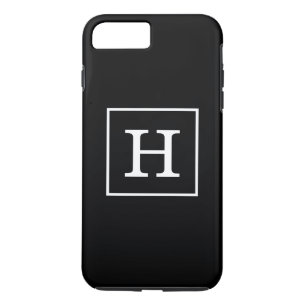 Zwart wit omhuld Initiaal monogram Case-Mate iPhone Case