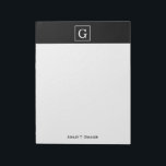 Zwart wit omhuld Initiaal monogram Notitieblok<br><div class="desc">Zwart wit omhuld Initiaal monogram Een stijlvolle zwarte vaste achtergrond met een wit omlijnd gebied voor uw monogram, naam of andere tekst. U kunt de tekstdoopvont ook veranderen, de doopvontgrootte en de kleur veranderen, de tekst bewegen, enz. Als je dit ontwerp in andere kleuren zou willen zien, laat dan een...</div>