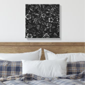 Zwart wit omhulsel, bloem Colorado canvas (Insitu (Slaapkamer))