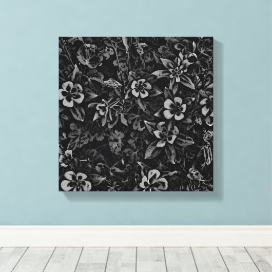 Zwart wit omhulsel, bloem Colorado canvas (Insitu (Houten vloer))