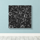 Zwart wit omhulsel, bloem Colorado canvas Afdruk (Insitu (Houten vloer))