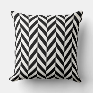 Zwart/wit Omkeerbaar Herringbone PIllow Kussen