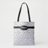 Zwart-wit omkeerbaar Muzieknoten Tote Bag (Voorkant)